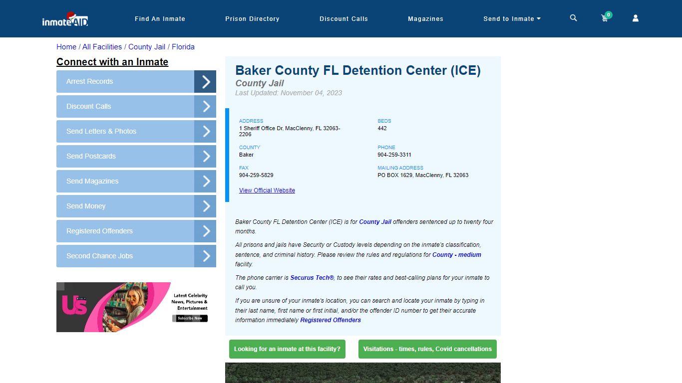 Baker County FL Detention Center (ICE) - Inmate Locator - MacClenny, FL